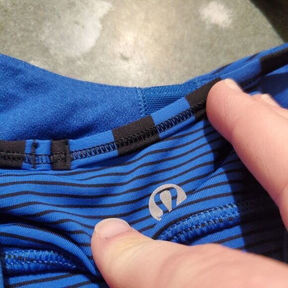 Lululemon Roll Out Tank  Baroque Blue / Mini Hyper Stripe Baroque Blue / Apex St - Picture 3 of 5